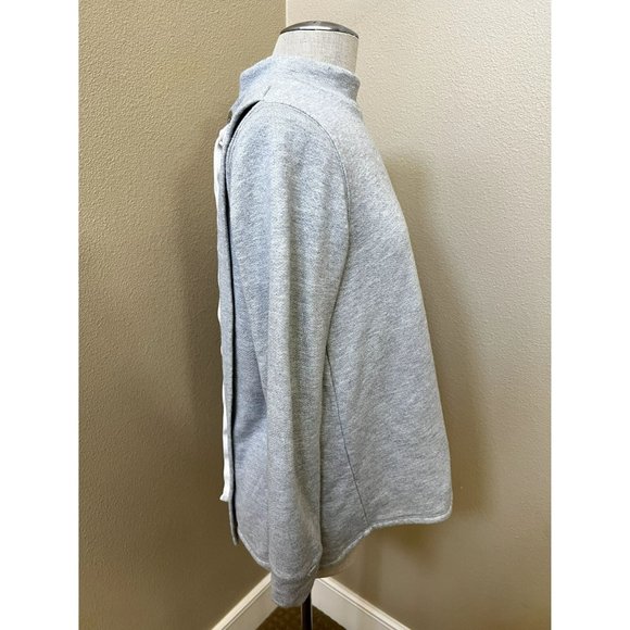 HALOGEN Women's Gray Sweatshirt Yoga Collared Open Back and Tie Size SMALL - Picture 2 of 4